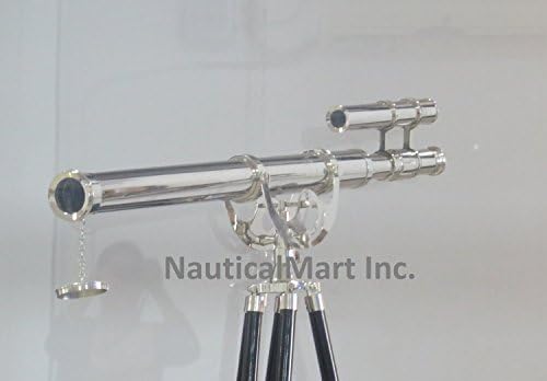 Nauticalmart Floor Standing Chrome Double Barrel Telescope 62 Inch