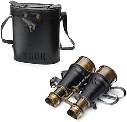 Nautical Vintage Marine Antique Binocular with Black Leather Case