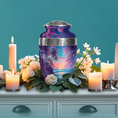 10 Inch Beach Urn for Human Ashes - Handcrafted Funeral Urn
