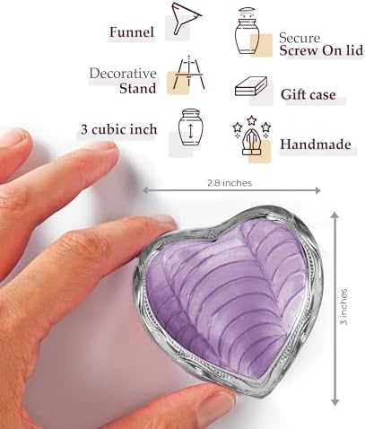 Trupoint Memorials Mini Heart Urn with Stand