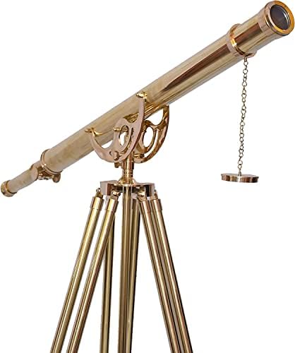 Navirock Nautical Anchor Floor Standing Brass Telescope Decor