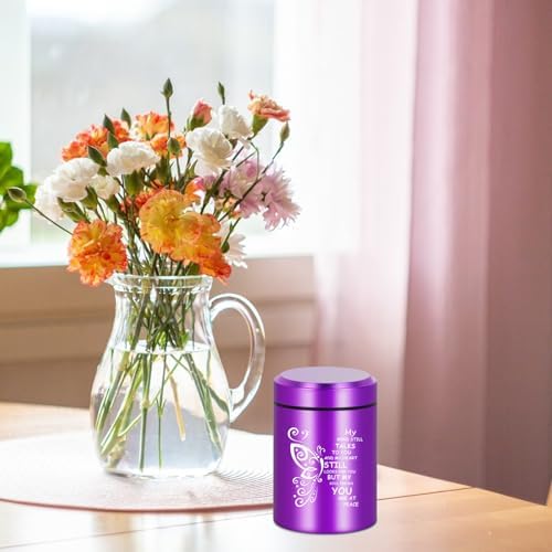 Purple Butterfly Cremation Urn for Human Ashes 275 Inch Mini Keepsake