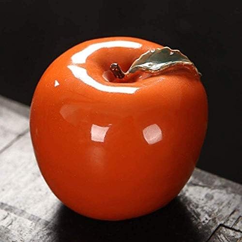 Small Apple Shape Ceramic Sealed Urn for Pet Ashes Red