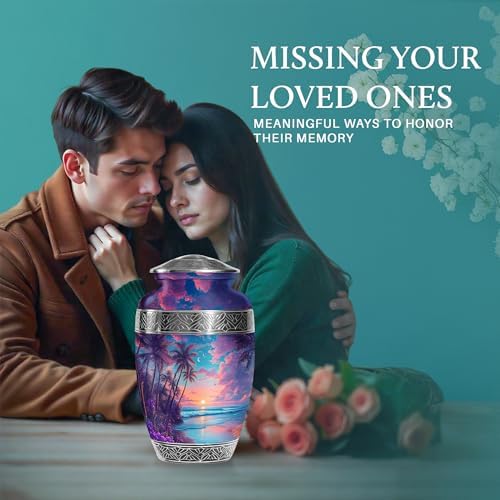 10 Inch Beach Urn for Human Ashes - Handcrafted Funeral Urn