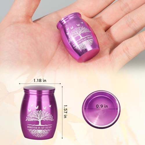 Mini Urns for Ashes Keepsake Set of 4 Purple