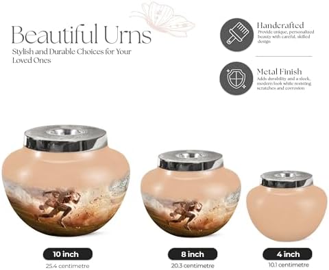 Football Cremation Urn for Couples - 7 Inch Decorative Urn
