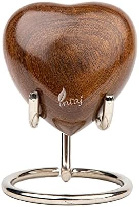 INTAJ Wooden Heart Urn for Human Ashes