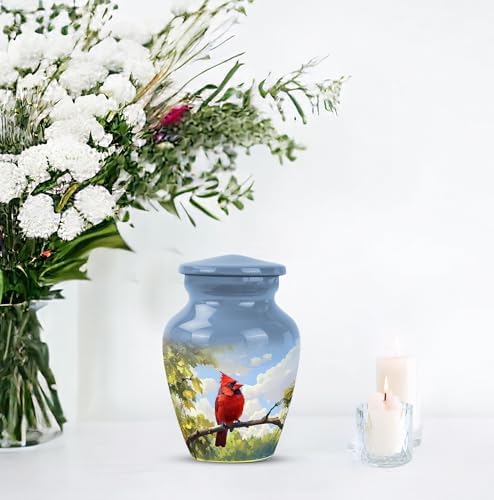 Cardinal Miniature Funeral Urns for Human Ashes - 3 Inch Keepsake Urn