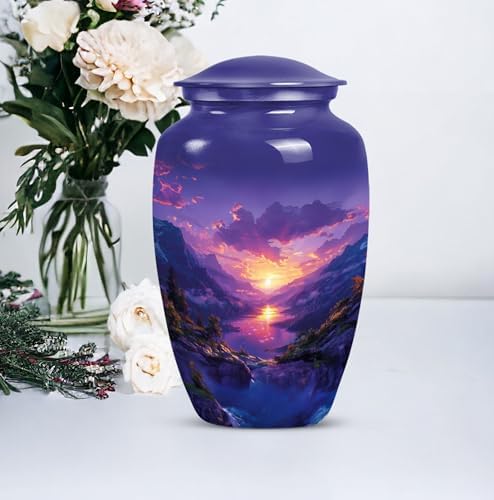 Purple Mountain Sunset Cremation Urn - 10 Inch