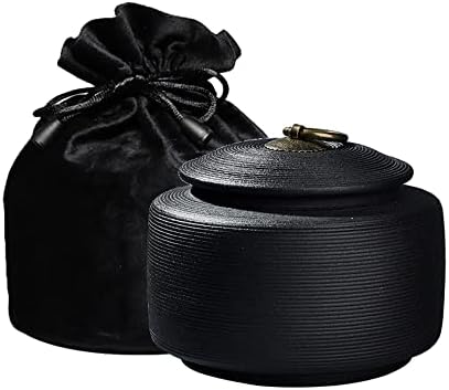 DGBG Cremation Ceramic Urn Black Velvet Bag Decorative