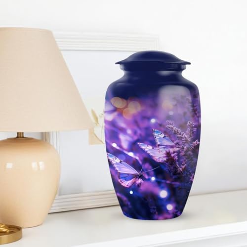 Purple Butterfly Urns For Human Ashes 10 Inch