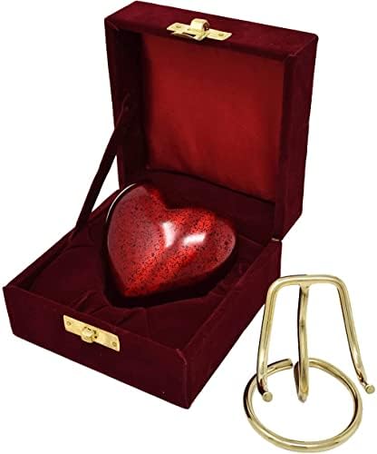 Personalized Urn for Ashes with Red Heart Design