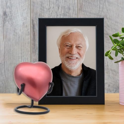 Heart Urn for Human Ashes Small Heart-Shaped Keepsake with Stand