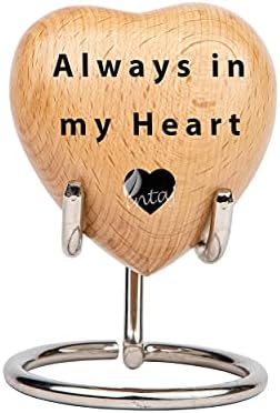 INTAJ Wooden Heart Urn for Human Ashes