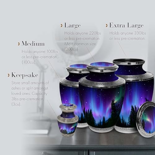 Northern Lights Personalized Cremation Urn for Ashes