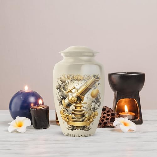 Telescope Urn for Ashes - 10 Inch White Memorial Decor