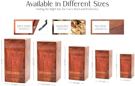 JAGASY Canyon Large Urn - 10 Inch Wooden Ashes Urn