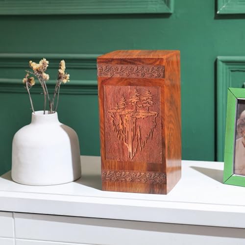 JAGASY Canyon Large Urn - 10 Inch Wooden Ashes Urn