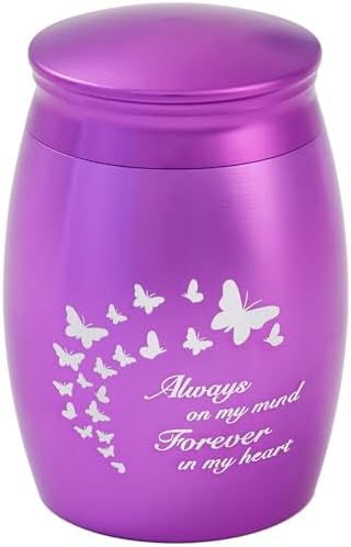 Purple Small Cremation Urns for Human Ashes Keepsake Mini Butterfly Urns