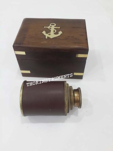 6 Inch Antique Nautical Spyglass with Wooden Box