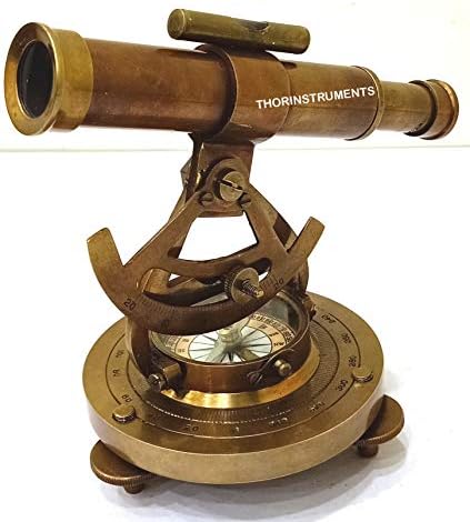 Antique Brass Alidade Compass 6 Inch Nautical Decor