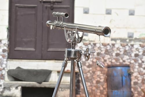 Nautical Brass Anchor Telescope with Steel Tripod Stand
