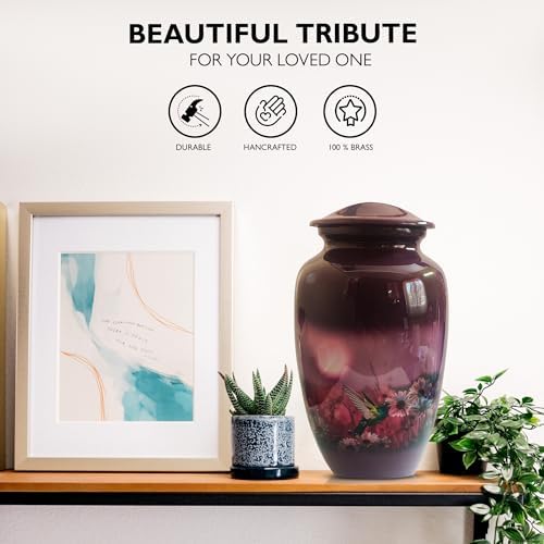 Elegant Brass Cremation Urn with Velvet Cover