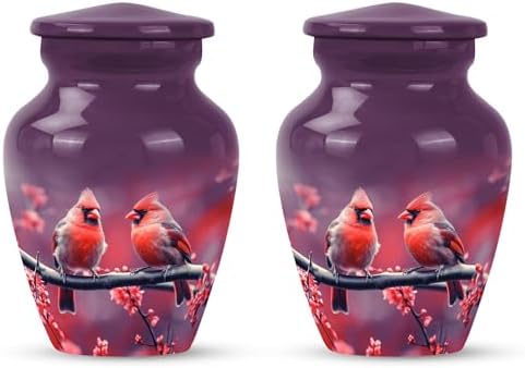 Cardinal Decorative Urns Set of 4 - Black Ash Urns for Cremation