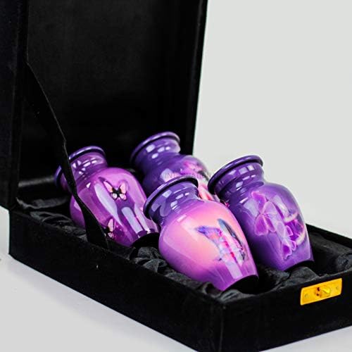 Keepsake Urns Set of 4 Mini Urns with Velvet Box