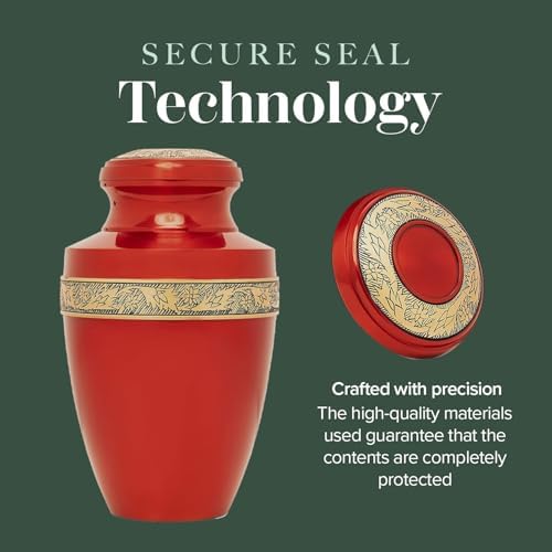 Eternal Harmony Large Cremation Urn 7x11 Dark Red