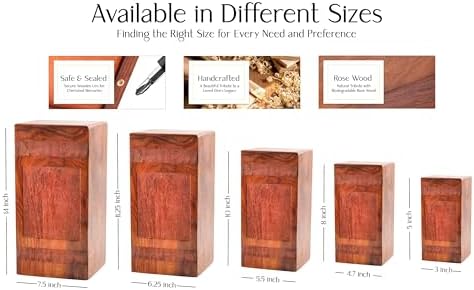 Deer Urn for Human Ashes - 8 Inch Wooden Cremation Urn