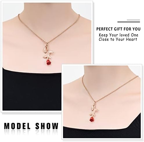 Rose Urn Necklace Cremation Jewelry for Ashes for Women Girls