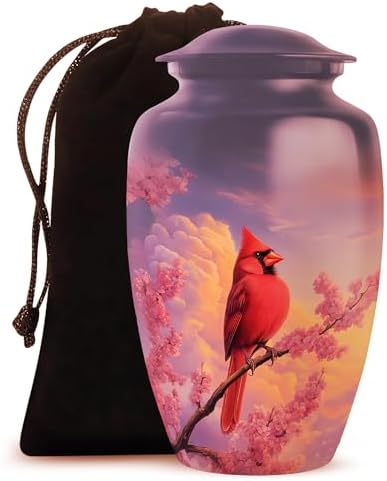 Yatskia Purple Cardinal Bird Cremation Urn for Adult Ashes