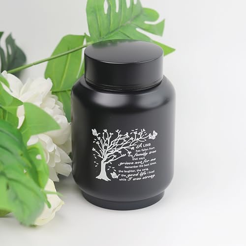 6 Inch Family Tree Memorial Urn for Ashes - Stainless Steel Cremation Urn with Limb Has Fallen Engraving
