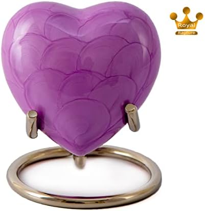 Royal Rapture Heart Urn for Ashes Cremation Memorial Keepsake with Stand Purple 3 Inch