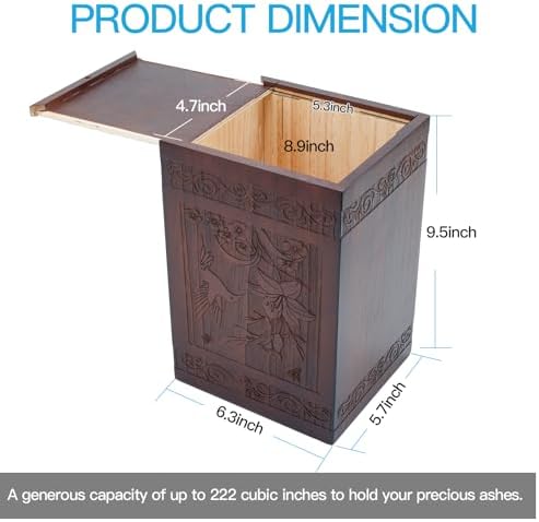 Cremation Urn Wooden Decorative Box for Human Ashes