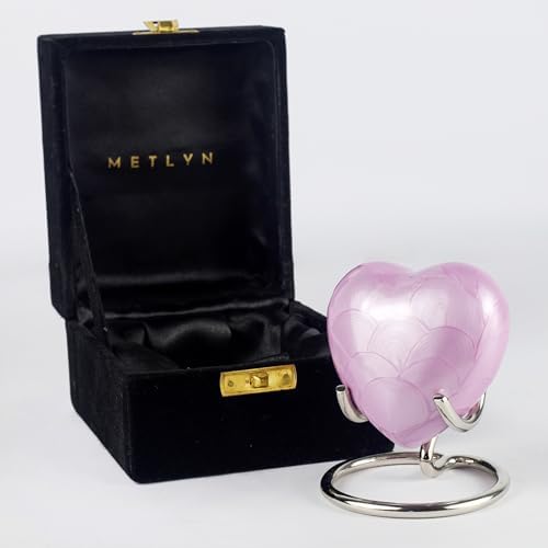Small Heart Urn for Ashes in Brass - Purple