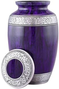 Elegant Purple Cremation Urn for Human Ashes Large Adult Memorial Urn