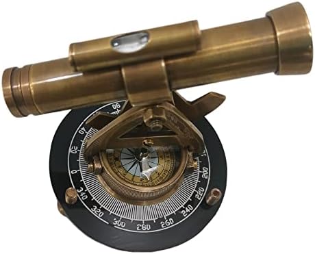 Antique Brass Alidade Compass Telescope Desk Decor