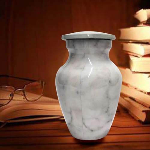 HIGHSTREET Nautical Aluminum Cremation Urn 3 Inch Marble Finish