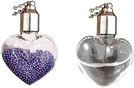 2pcs Heart Shaped Urn Necklace for Ashes Perfume Crystal Memorial Keepsake Pendant