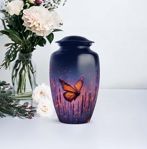 Butterfly Decorative Urn for Human Ashes Large Capacity Elegant Design