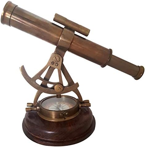 Nautical Brass Theodolite Telescope with Compass