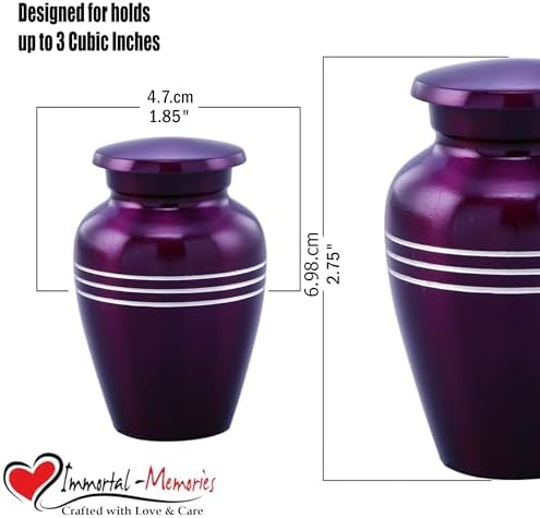 Serenity Keepsake Urn for Ashes - Miniature Urn with Velvet Bag