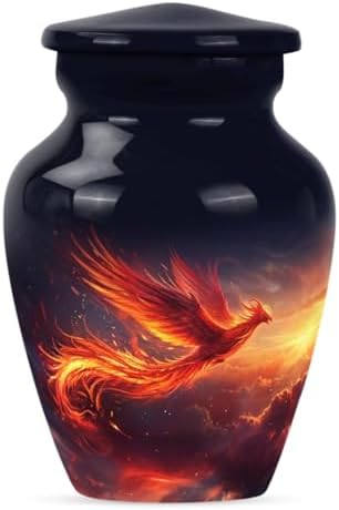 Cremation Urn with Phoenix Design and Firebird Decoration