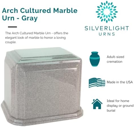 Arch Cultured Marble Urn for Two - Gray