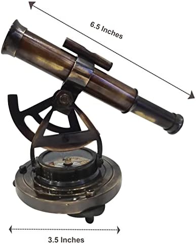 Antique Brass Theodolite Compass Decor Display