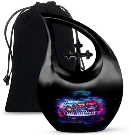 Music Keyboard Cremation Urn for Human Ashes - 10 Inch Decorative Urn for Dad and Mom