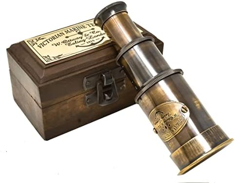FYNJREX Pirate Telescope with Wooden Box