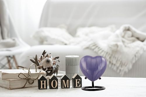 Personalized Heart Keepsake Urn - Purple